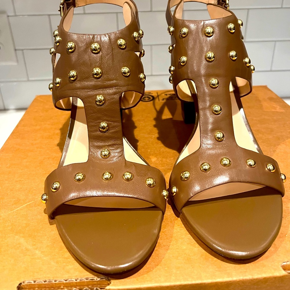 Olive Studded Heeled Sandals